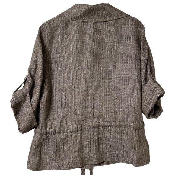 Nurture 100%‎ Linen Boho Layering Jacket with Roll-Up Sleeve Women's Size 12 - Picture 2 of 7